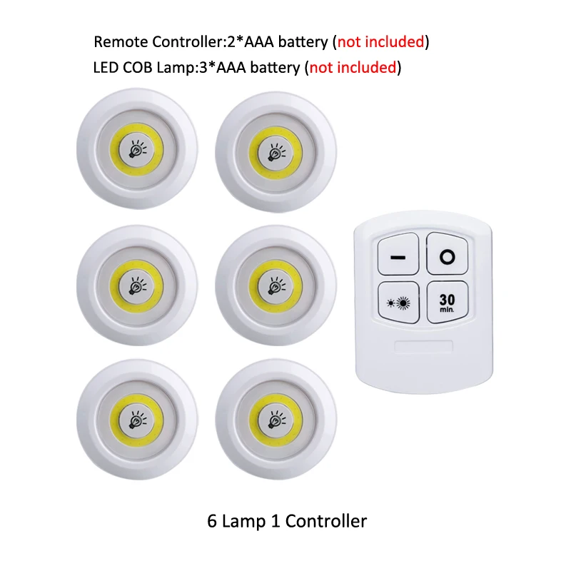 6 lamp 1 controller Сенсорная Светодиодная лампа с датчиком света синхронизации ночник COB диммируемая лампа пульт дистанционного управления аккумуляторные лампы для шкафов лестницы - Испускаемый цвет: 6 lamp 1 controller