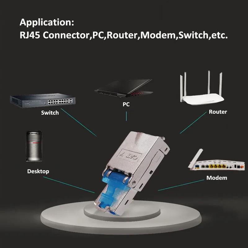 Cat7 RJ45 без инструмента экранированный разъем модуля штекер позолоченный конец