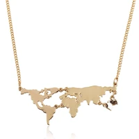 wholesale gold world map necklace women globe necklace travel necklace rose gold earth jewelry