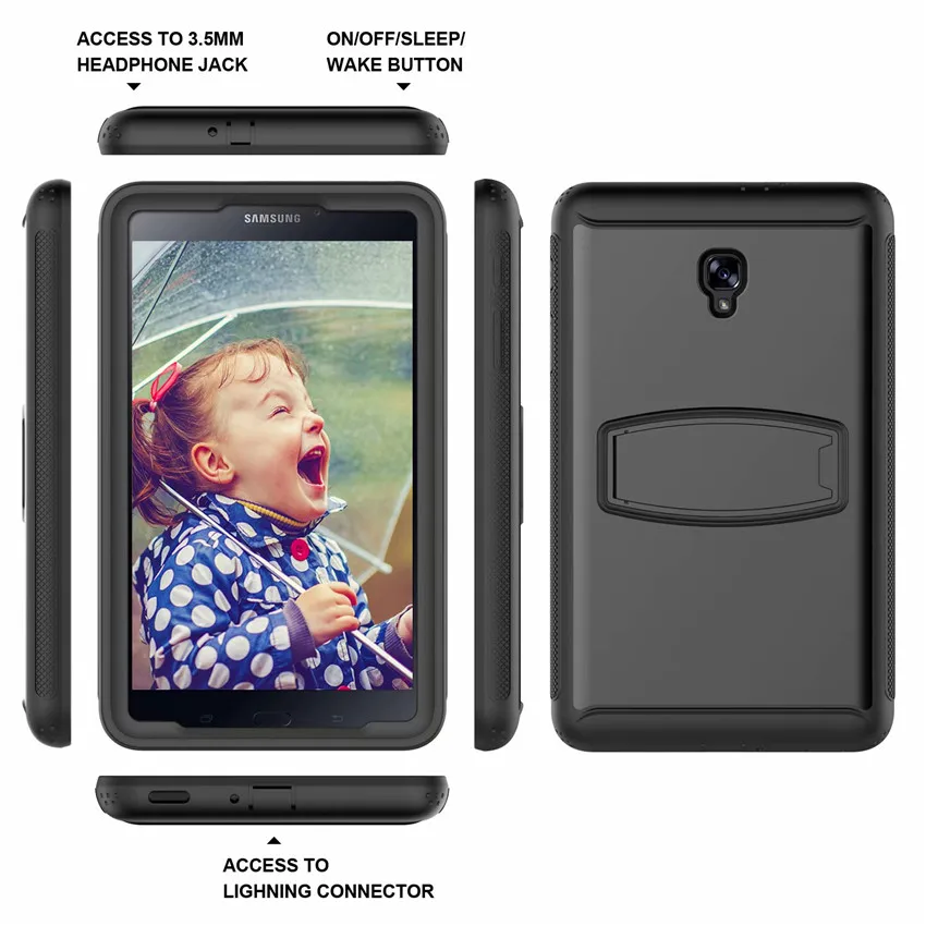 Подставка для SM-T385 чехол для samsung Galaxy Tab A 8,0 T380 T385 8 дюймов планшет сверхпрочный противоударный мягкий силиконовый чехол