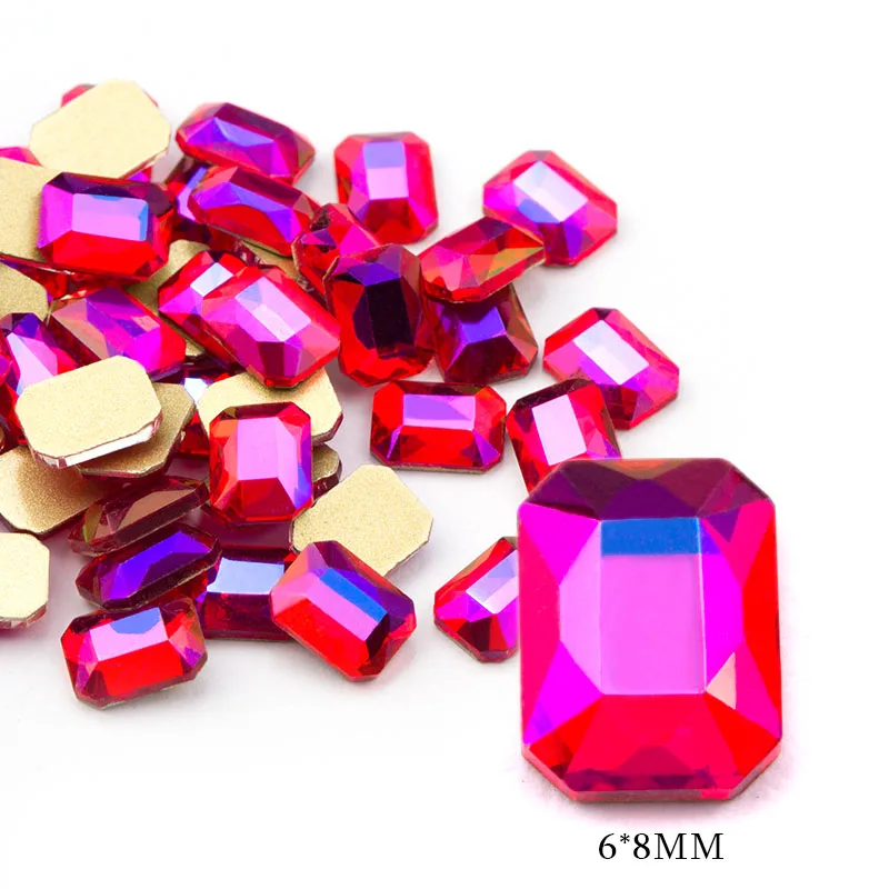 6x8mm Светильник Сиам АВ 20 шт./пакет Мода Стекло одежда с камнями украшения с украшением в виде кристаллов полимерные Стразы плоские с оборота бусины для свадьбы личность дизайнерское бисерное - Цвет: 6x8mm