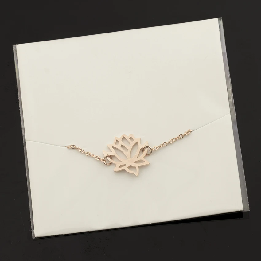 Элегантный браслет на ногу с цветком лотоса Женская цепочка для ног ювелирное