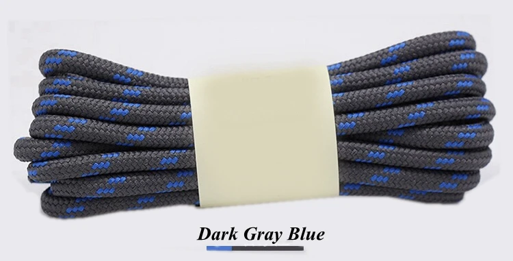 Dark gray blue 19 цветов, круглые шнурки, высокое качество, для спорта на открытом воздухе, повседневные шнурки для пеших прогулок, теннисные туфли с кружевами, ботинки, 1 пара - Цвет: Dark gray blue