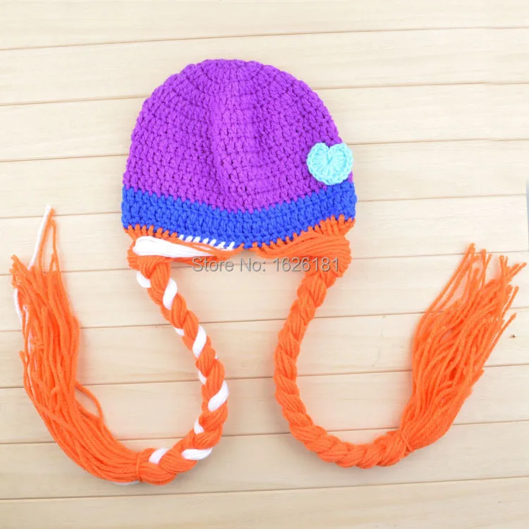 Beautiful hand-knit wool hats girl's princess hat 1-4 years old baby free shipping! | Тематическая одежда и униформа