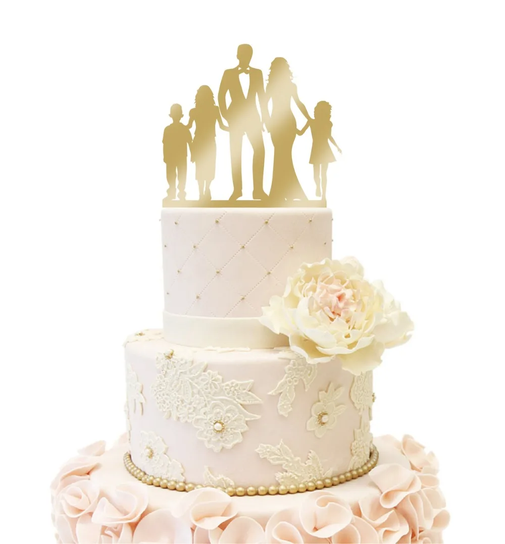 Семья юбилей свадебный торт Топпер невесты и жениха на заказ Дети Девочки