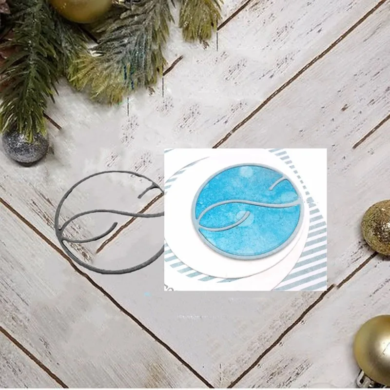 Металлические режущие штампы волна рыба круглая рамка для DIY скрапбукинга