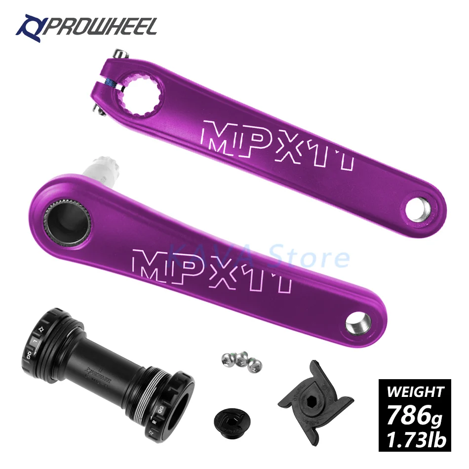 PROWHEEL MTB велосипед диаметра окружности болтов(Алюминий сплав с нижней поверхностью на горном велосипеде диаметра окружности болтов(8/9/10/11/12 Скорость 170/175 мм Совместимость SRAM - Цвет: 170mm purple and BB