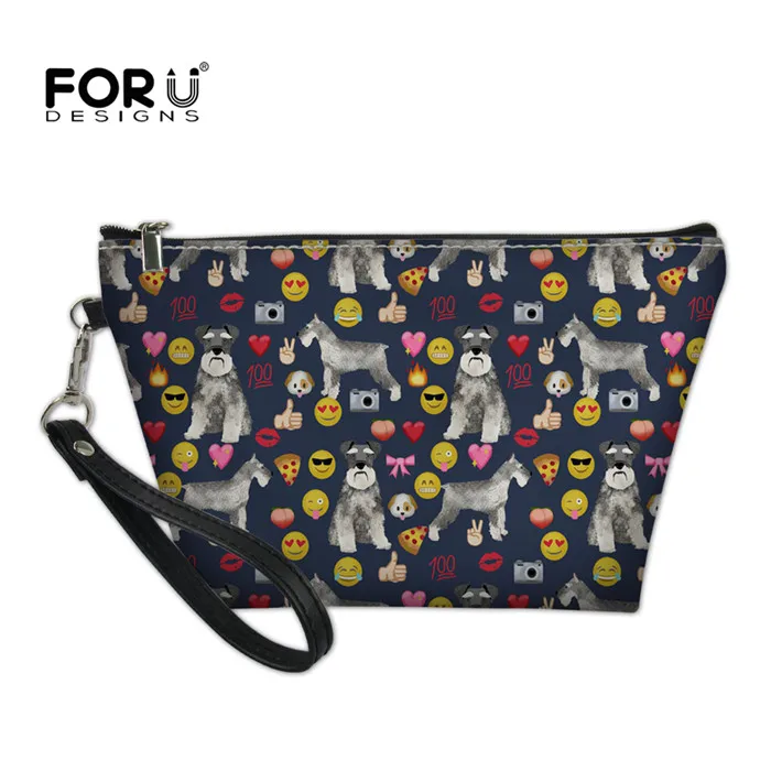 Y3827Z8 FORUDESIGNS Для женщин косметичка Шнауцер любовь узор из искусственной кожи косметический сумка-Органайзер для путешествий косметолог Vanity комплект туалетных принадлежностей сумка - Цвет: Y3827Z8
