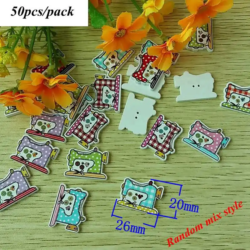Style 4 50pcs Большие размеры 30-50 шт./упак. мультфильм деревянные пуговицы с рисунком с принтом в виде рисунка от руки, сделай сам, ювелирное изделие, красочные разные деревянные пуговицы для Шляпа и туфли одежда L-4 - Цвет: Style 4 50pcs