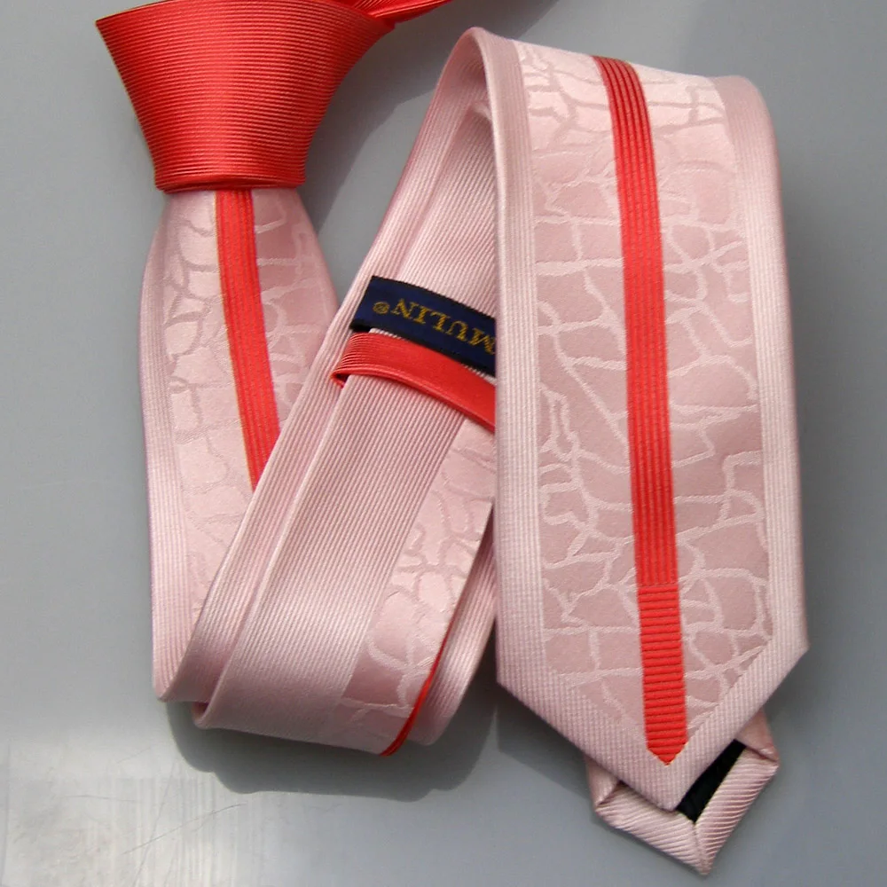 Галстуки LAMMULIN мужские модный дизайн коралловые красные светло-розовые с бантом в