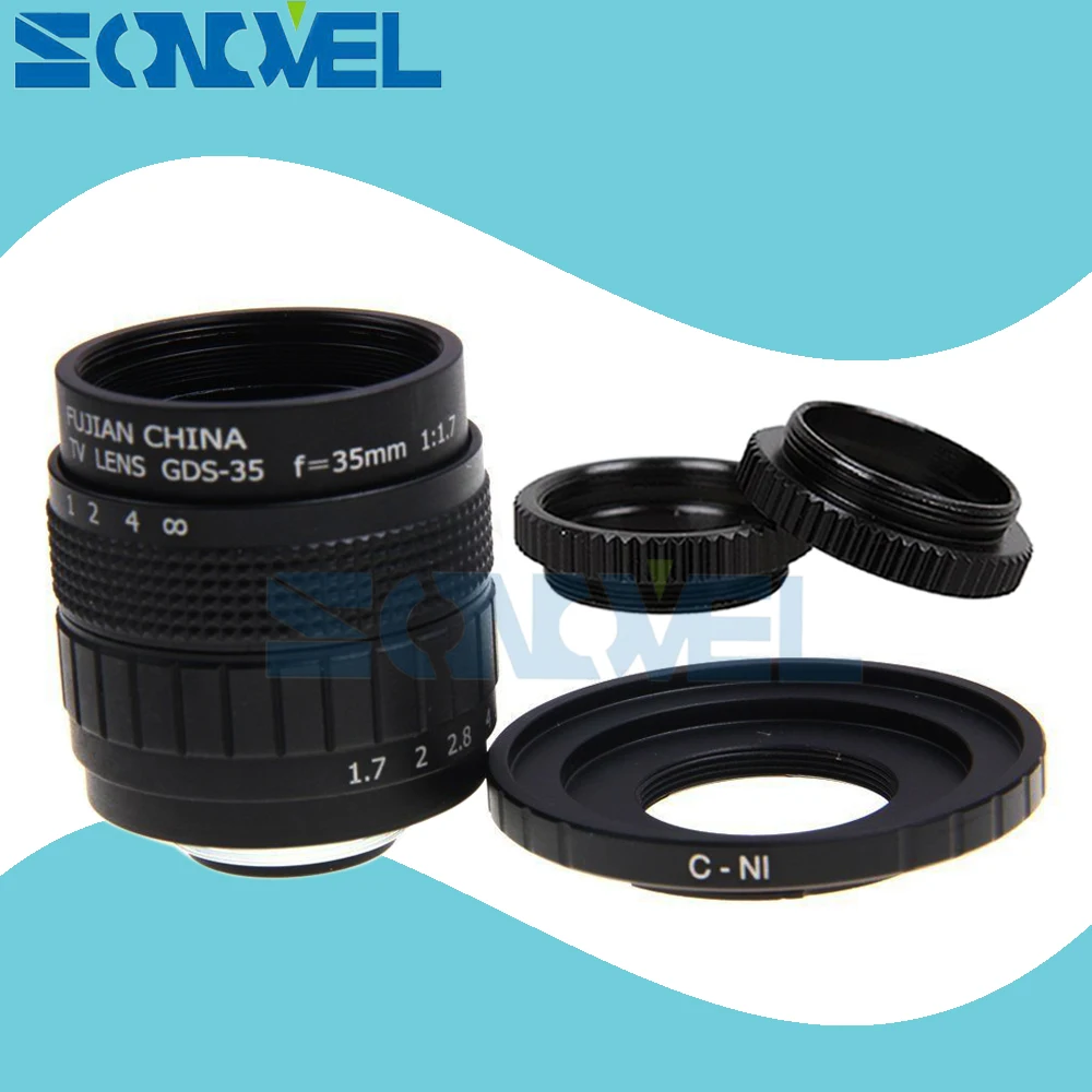 Фуцзянь 35 мм F1.7 CC ТВ фильмы объектив + C крепление макро кольцо для Nikon 1 AW1 S2 J4 J3 J2 J1 V3