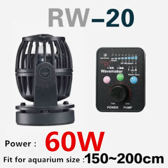 100 V-240 V Аквариум Wave Maker пропеллер водяного насоса Беспроводной ссылка мастер уплотнительное кольцо/Slave потока чайник насос для морских коралловых рифов рыб танк - Цвет: RW20 With Controller