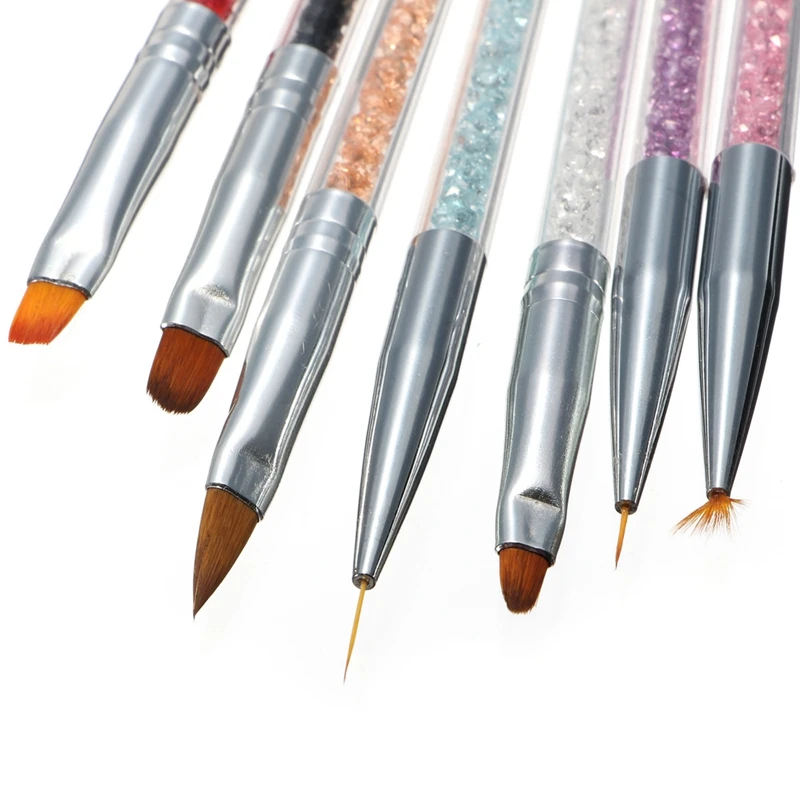 1 шт. дизайн ногтей ручка с кисточкой стразы резьба живопись поли наращивание