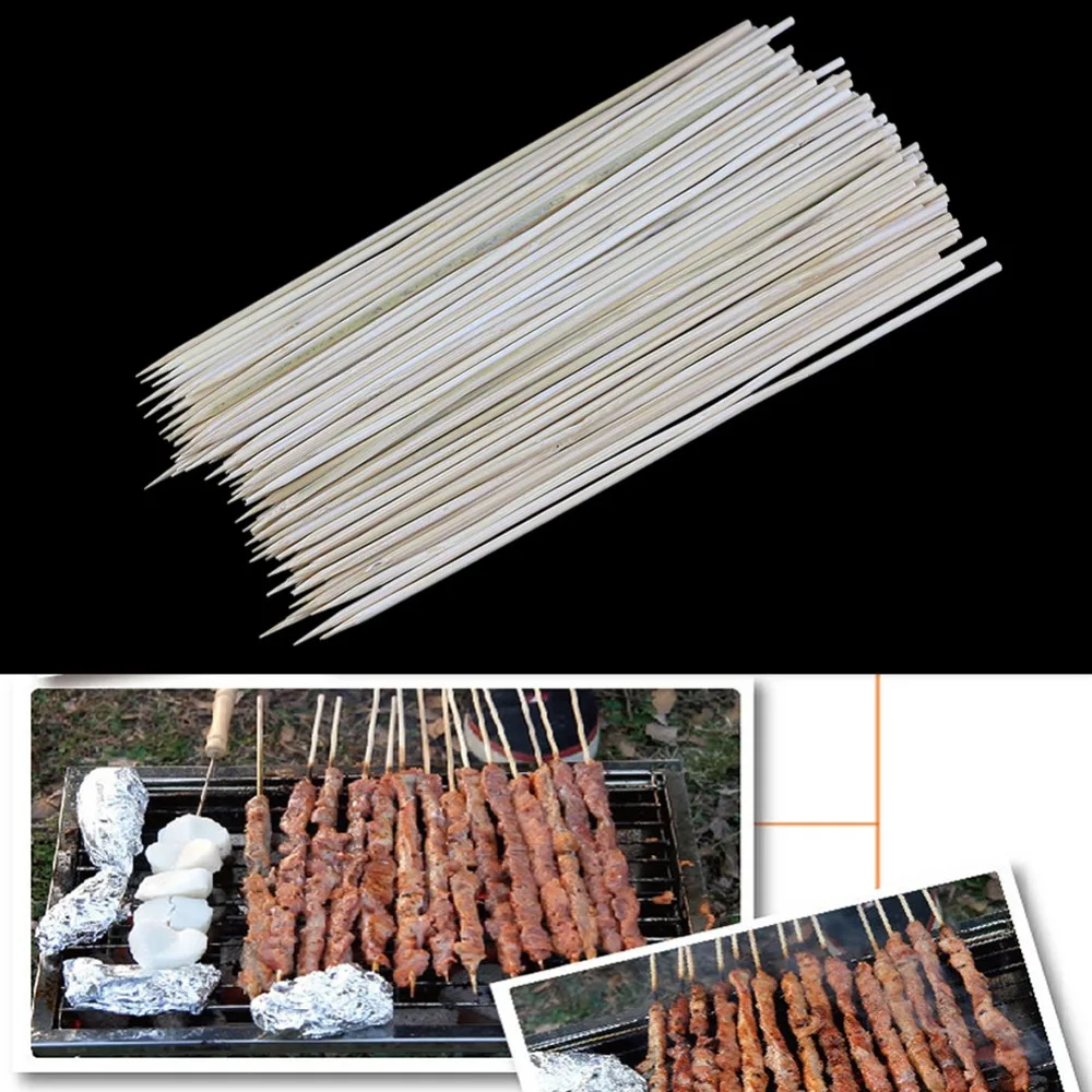 Бамбуковые шампуры для гриля Shish Kabob деревянные палочки инструменты барбекю 1