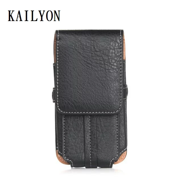 Кожаный чехол с зажимом для ремня на липучке противоударный телефона кобура Huawei