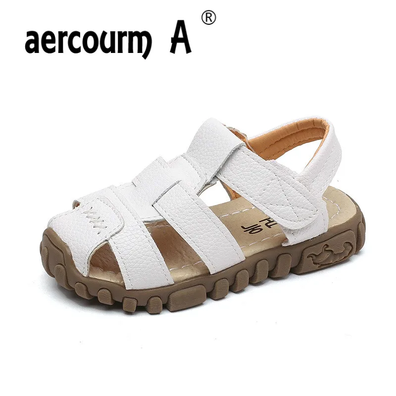 сандали для мальчика мальчик сандалии девочек белые кожа Aercourm a/мальчиков Белые