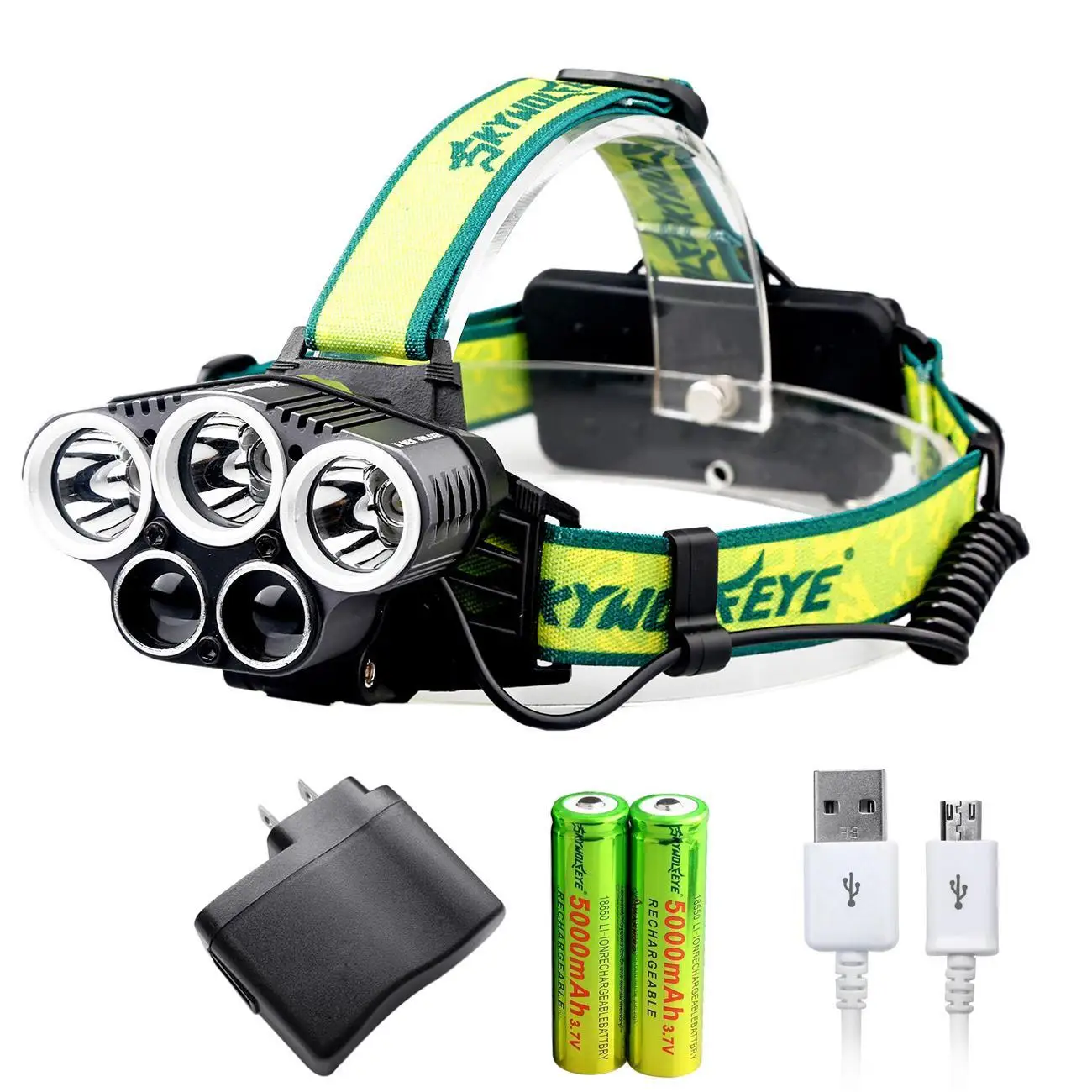 SKYWOLFEYE 8000LM T6 5X светодиодный налобный фонарь USB Перезаряжаемый 18650 Аккумулятор для