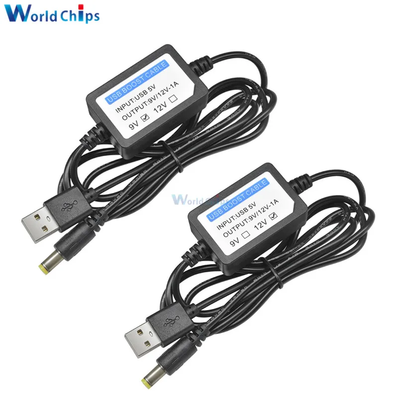 USB Charge Power Boost Cable DC 5V to 9V/12V 1A 2.1x5.5mm Step UP Converter Adapter USB Cable with Boost Component