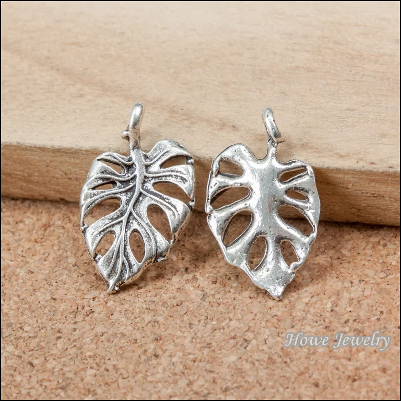 30 шт. подвеска в европейском стиле из античного серебряного сплава с листьями