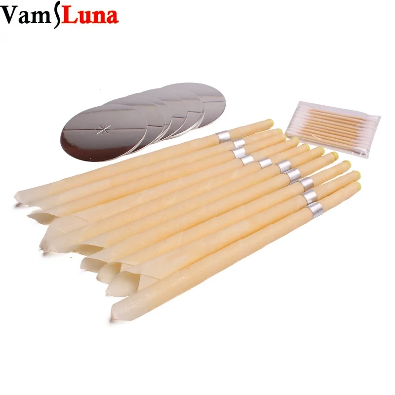 

100X Smoke Free Natural Beewax Ear Candle,Ear Waxing Cone Without Pesticide Residue + 50 Discs CE APPROVED Medical Grade