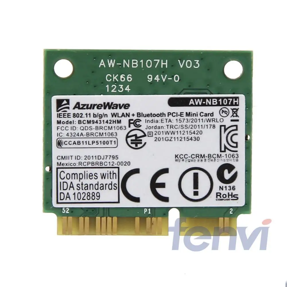 Адаптер Wi Fi bluetooth BCM943142HM 150 Мбит/с Broadcom BCM943142 802.11b/g/n + BT 4 0 половинный Mini PCI e|wlan card|wifi