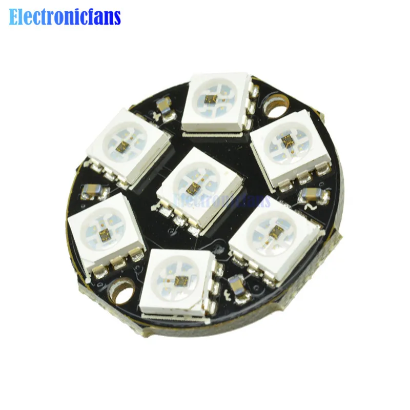7-Bit 7 Bits LEDs WS2812 5050 RGB LED Ring Lamp Light with Integrated Drivers For Arduino | Электронные компоненты и