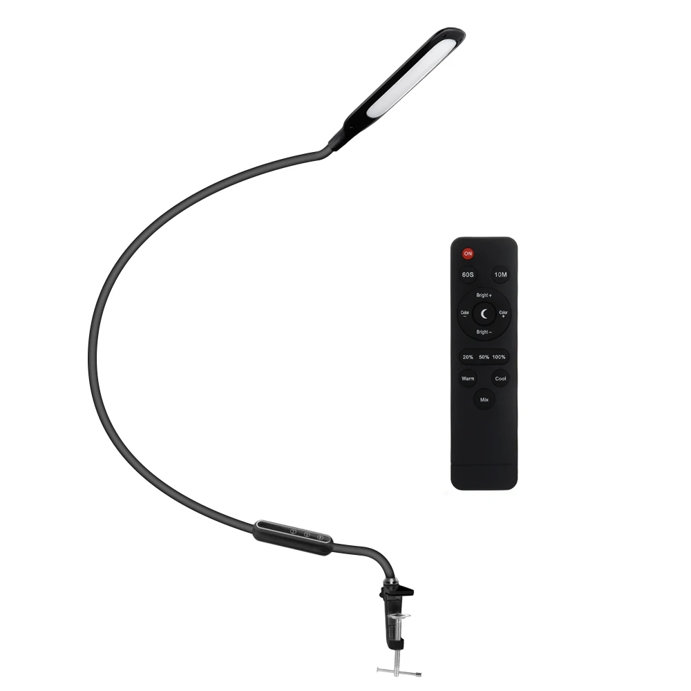 Длинная Настольная лампа с зажимом офисная Светодиодная настольная