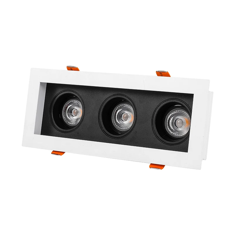 

SCON Three head 15W Recessed ceiling COB Grille Downlight 1200Lm Clothing store 4000k natural light modern wall wash lamp