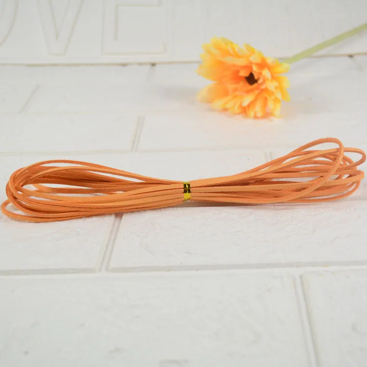 as pic 5Yards Faux Suede Leather Cord Thread for beading making Leather Luggage Tag - Цвет: as pic