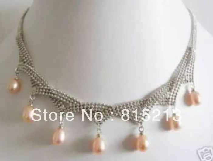 Ddh00137 милый 7 9 мм Розовый Морской Akoya Pearl pendant17 ''AAA|akoya pearls|pearl pearlsaaa akoya pearls |