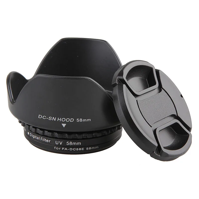 

Camera Lens Filter Adapter Ring Metal FA-DC58E + 58mm UV Filter + 58mm Lens cap + 58mm Lens hood for Canon PowerShot G1X Mark II