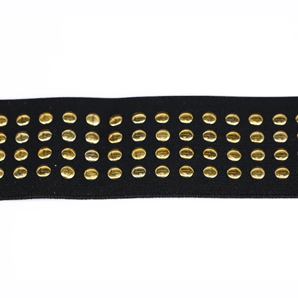 Эластичная эластичная лента из бисера черного и золотого цветов 49 мм ремень в