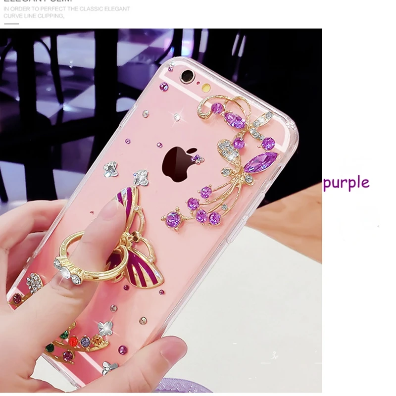 Для Samsung Galaxy S6 S7 S8 Edge Plus Примечание 3 4 5 Luxury Симпатичные С кристалалми и стразами