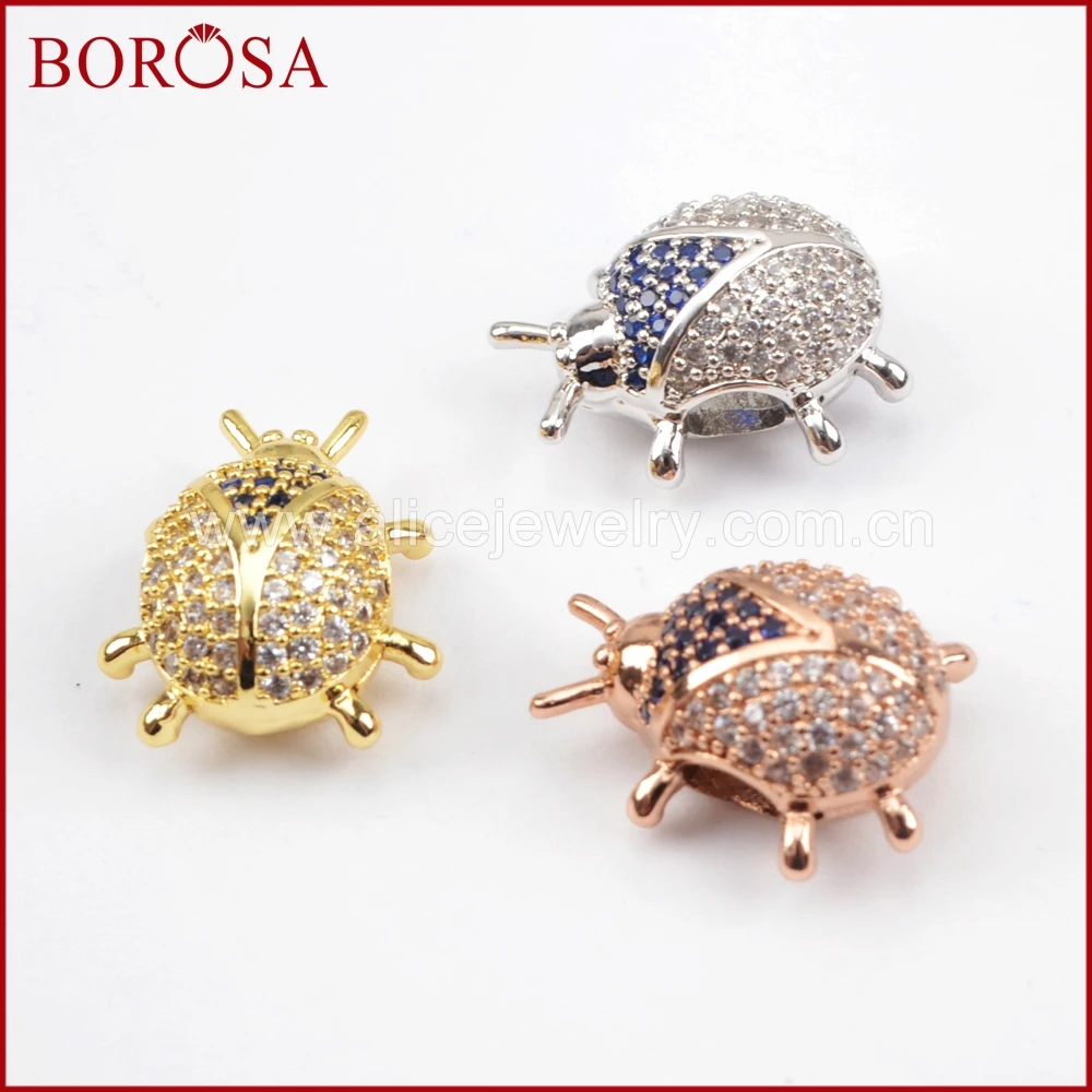 Borosa Новая мода CZ насекомых божьи коровки Кристалл циркония Fly Би животного Шарм
