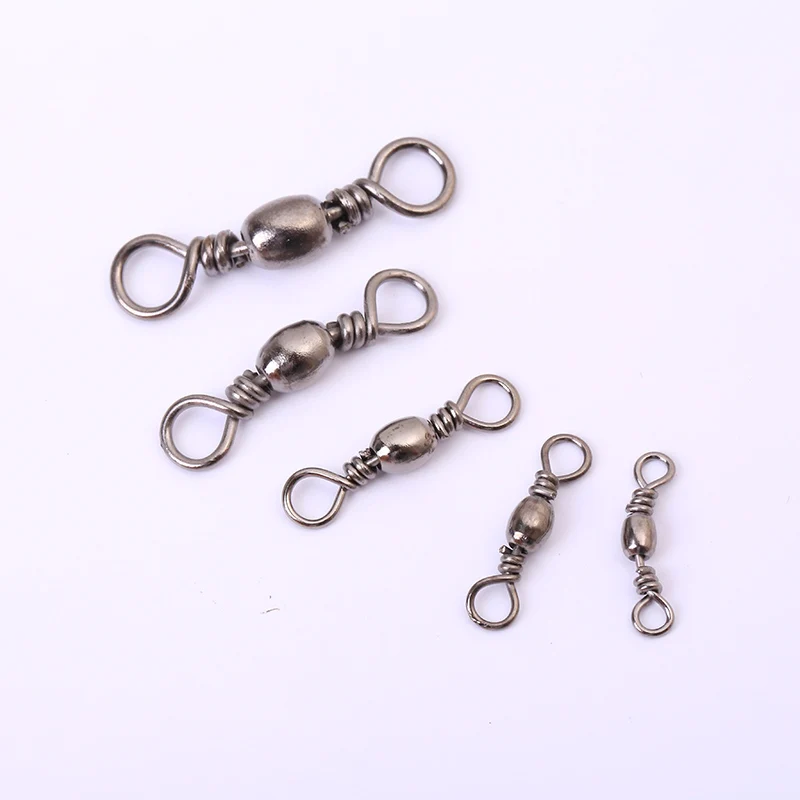 200 штук Рыбалка swivels латунный бочонок Черный Цвет 2 #/4 #/6 #/8 #/12 # сильный|Рыболовные