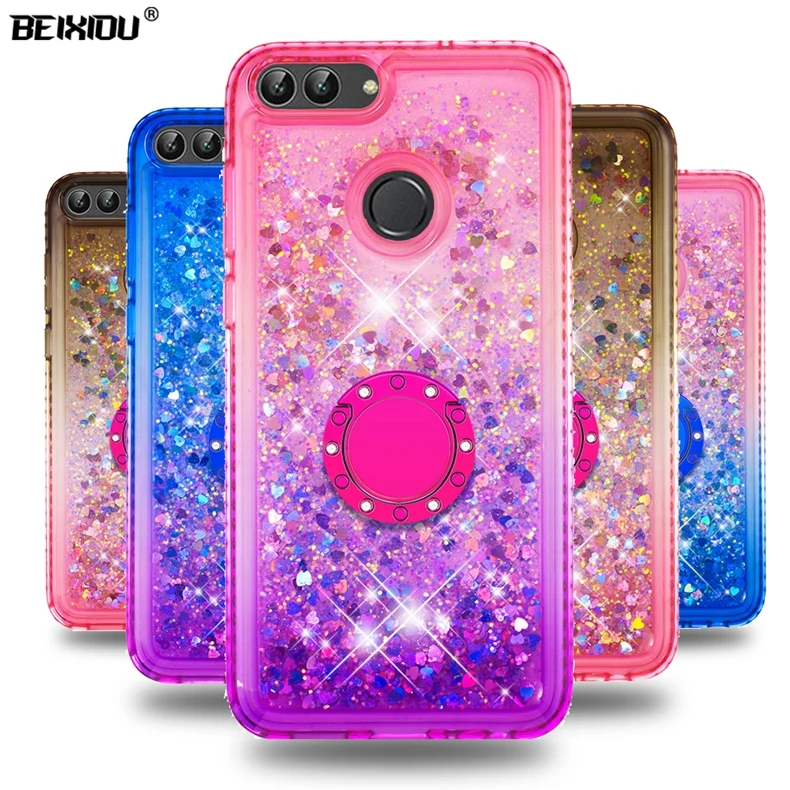 Зыбучие пески bling чехол для телефона huawei P smart Cover TPU задняя крышка для huawei Enjoy 7S FIG-LX1 FIG-LX2 чехол для FIG-LX3 5,65"