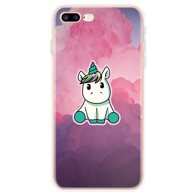 Милый чехол с рисунком единорога для iPhone 8 Plus 7 6 6S Plus 5 5S SE мультяшный чехол для iPhone 11 Pro XS Max X XR Мягкий силиконовый чехол