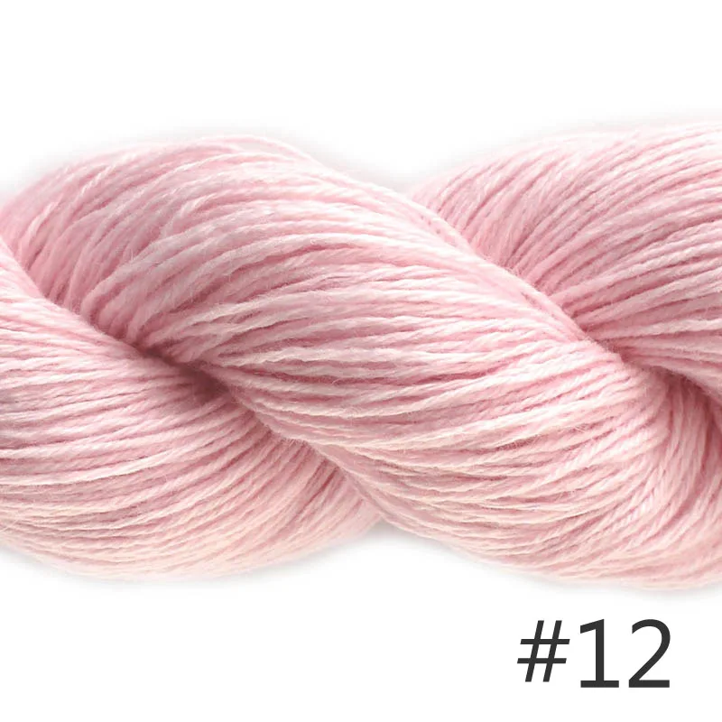 12 Pink Пряжа Lotus Mimi Plus цвет пряжи#01-33 натуральная норка вискоза Шерсть смешанная с кашемиром Детская Мягкая ручная вязка - Цвет: 12 Pink