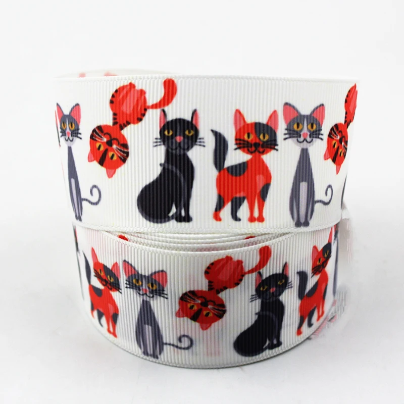 

1 дюйм, корсажная лента с принтом кота, ежика, единорога, альпака, 25 мм, 25 ярдов, для творчества, банты, ремесла, свадебные декоративные ленты