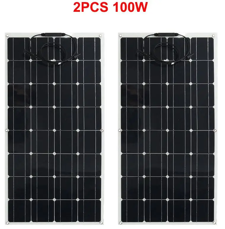 2pcs Semi гибкая 100 ватт Панели солнечные 12 V, и он имеет высокую эффективность класса А monocsytalline солнечных батарей 100 W; монокристаллический Панели солнечные s - Цвет: 2pcs