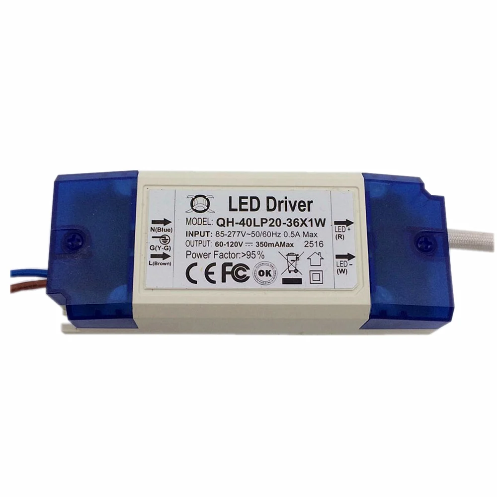 2 шт. 20 Вт 30 40 светодиодный драйвер 36x1W 350mA DC60 120V высокое Мощность Powr питания для