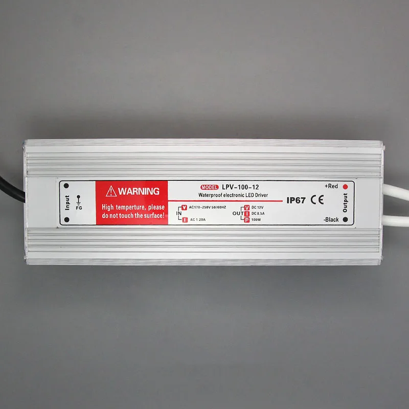 (LPV-120-12) CE RoHS DC 12V 120W Водонепроницаемый Светодиодный драйвер питания IP67 110VAC или 220VAC