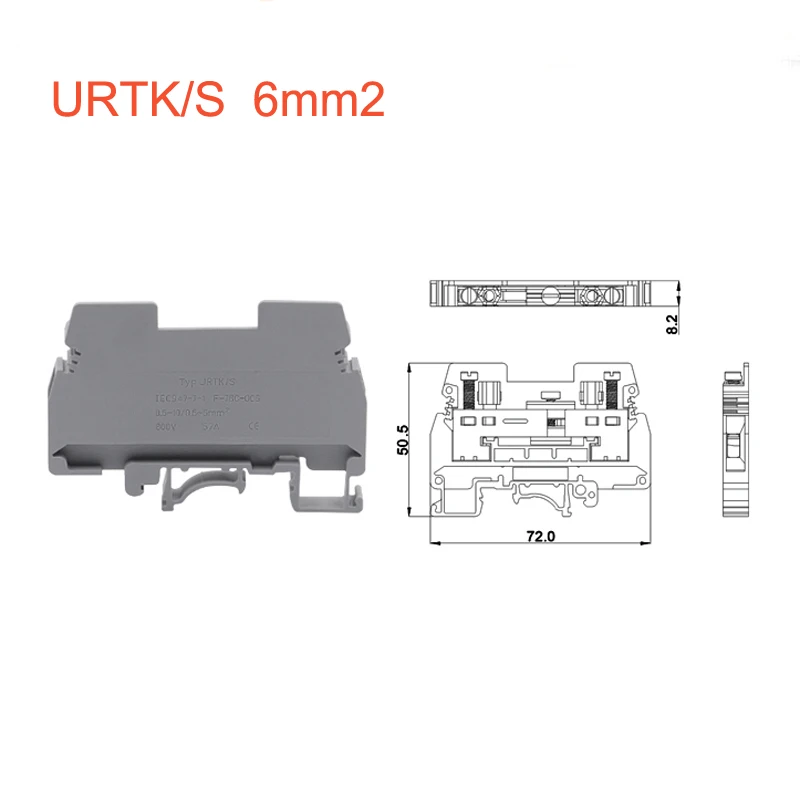 1 шт. URTK/S URTK6S тестовые клеммные блоки din рейка соединитель винтовой тип провода