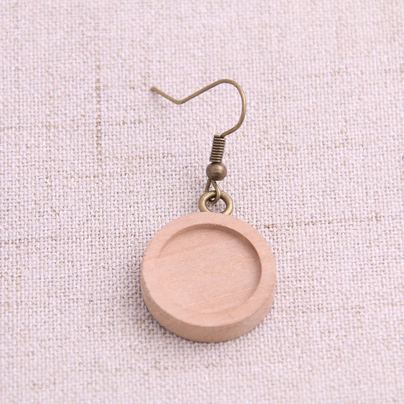 15mm bronze 4 шт. 4 размера дерево кабошон серьги Настройки пустая нержавеющая сталь HooksDiy аксессуары для изготовления сережек 8D - Цвет: 15mm bronze