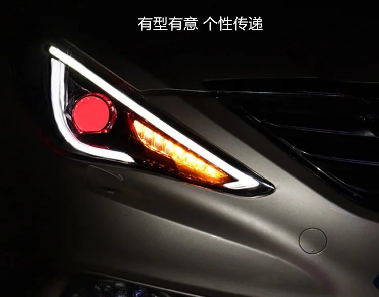 2 шт. jgrt автомобильный стиль светодиодный фары для hyundai Sonata для Sonata Головной фонарь светодиодный объектив двойной луч H7 HID Xenon Биксеноновые линзы