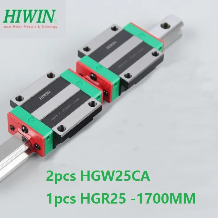 

1pcs 100% original Hiwin linear guide rail HGR25 -L 1700mm + 2pcs HGW25CA HGW25CC flange block carriage for cnc router