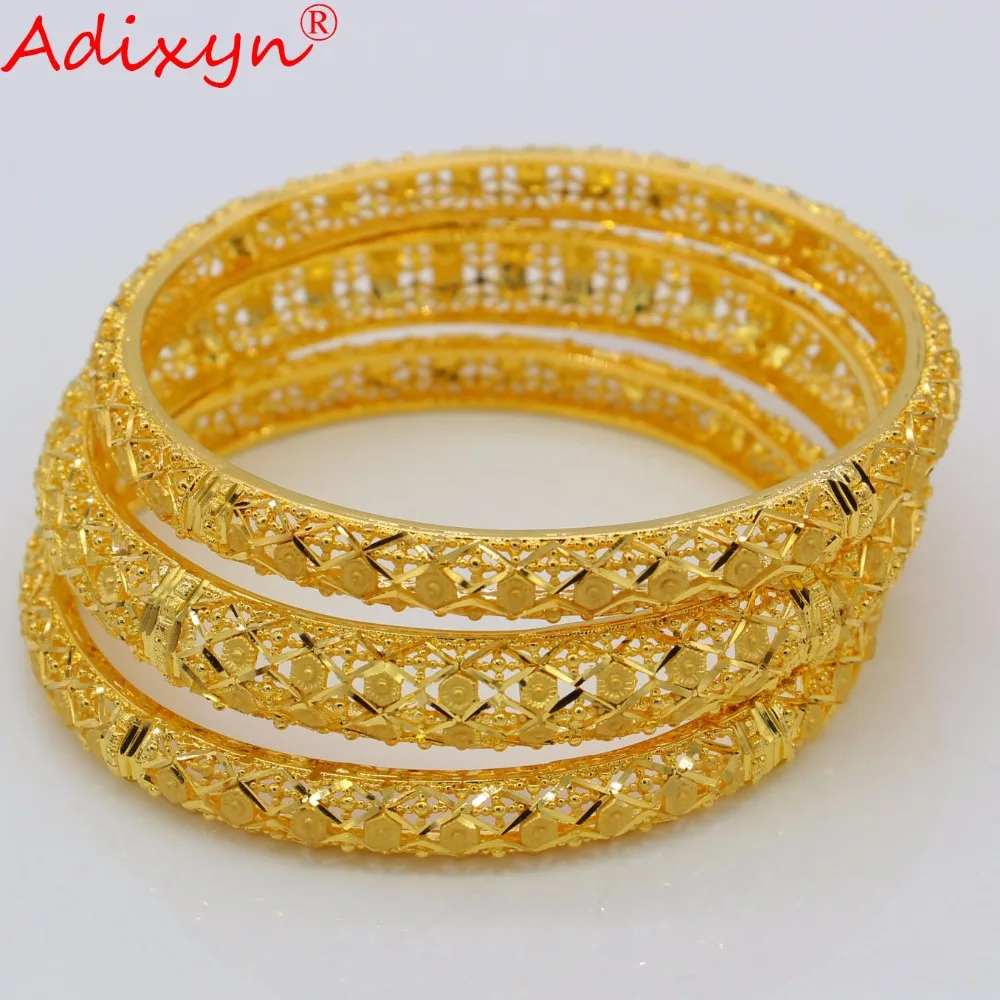 Adixyn 3 шт 4 размера золотые браслеты Дубая для женщин и эфиопские/арабские/Ближний