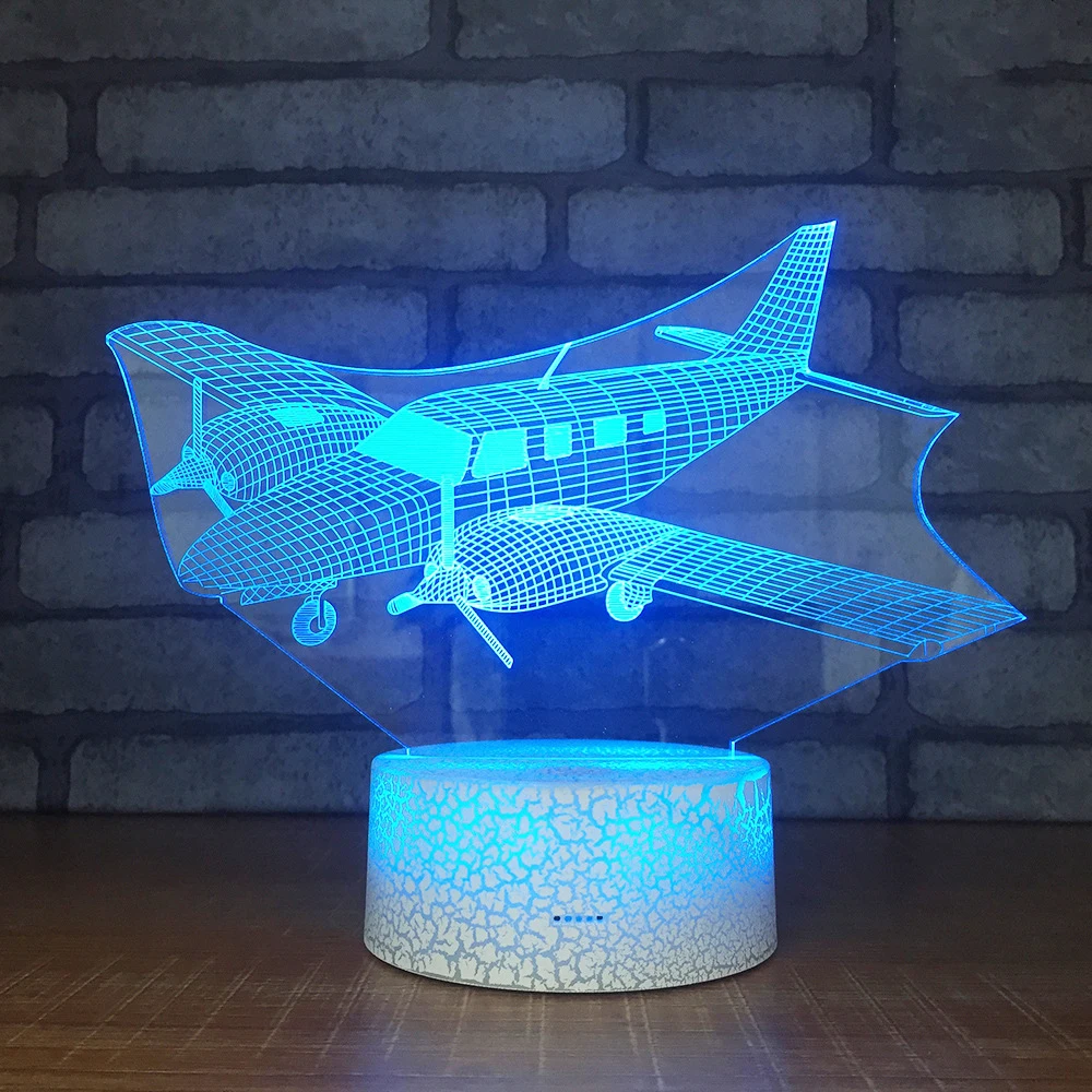 Светодиодный 3D вертолет Новинка освещение дизайн самолета креативный акриловый сенсорный светильник Праздничные огни подарки для детей