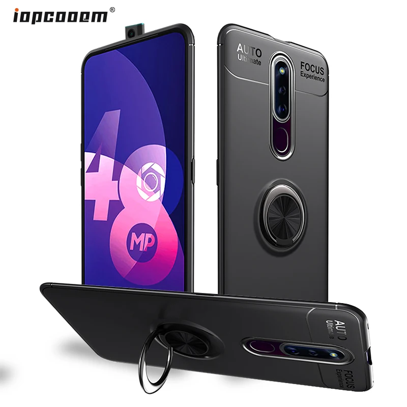 Для Oppo F11 Pro Чехол TPU силиконовый Автомобильный держатель Подставка Магнитный
