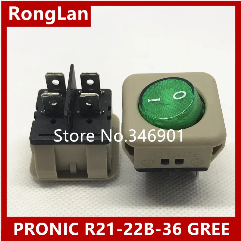 

[SA] двойной выключатель питания с серой стороной Pyunik PRONIC большой зеленый красный с подсветкой кулисный переключатель R21-22B-36-50 шт./лот